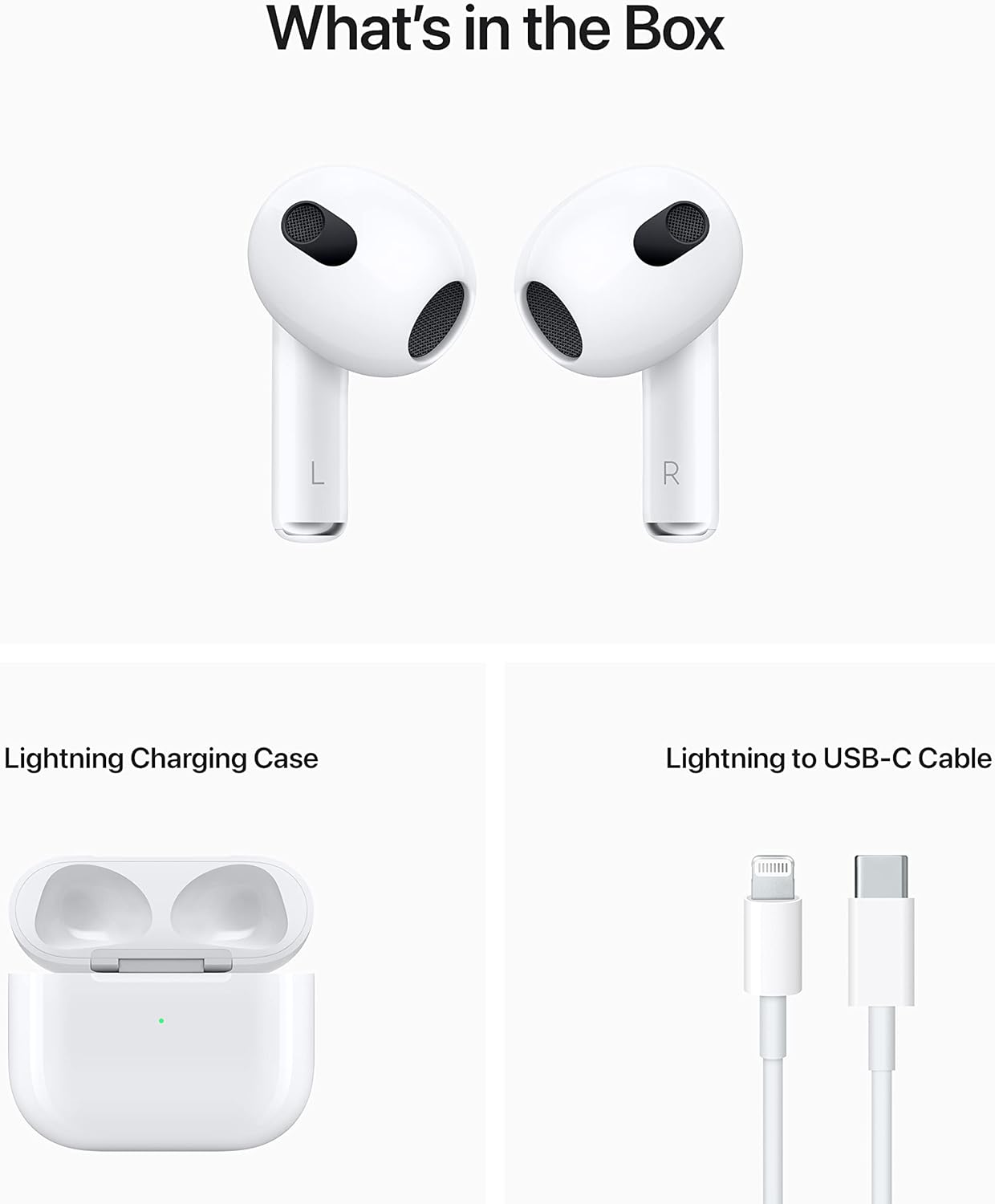 Apple AirPods with Lightning Charging Case (3rd Generation) (Renewed)