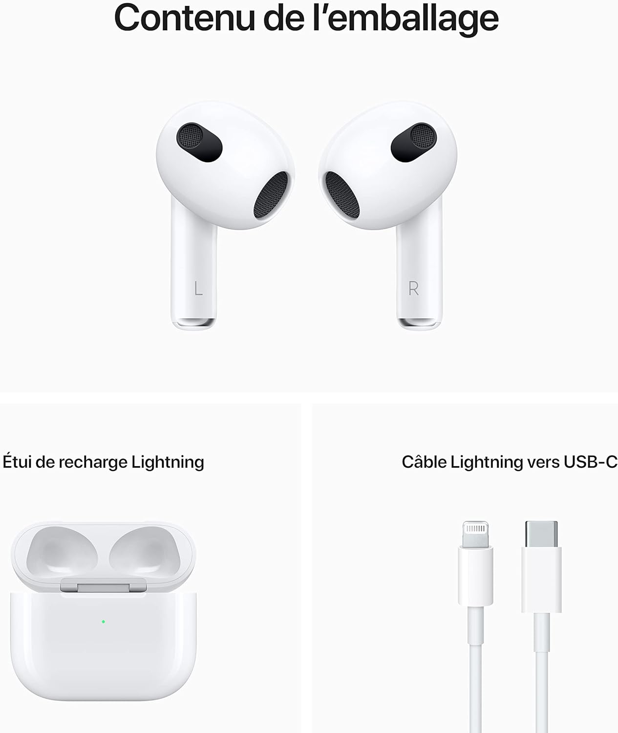 Apple AirPods with Lightning Charging Case (3rd Generation) (Renewed)
