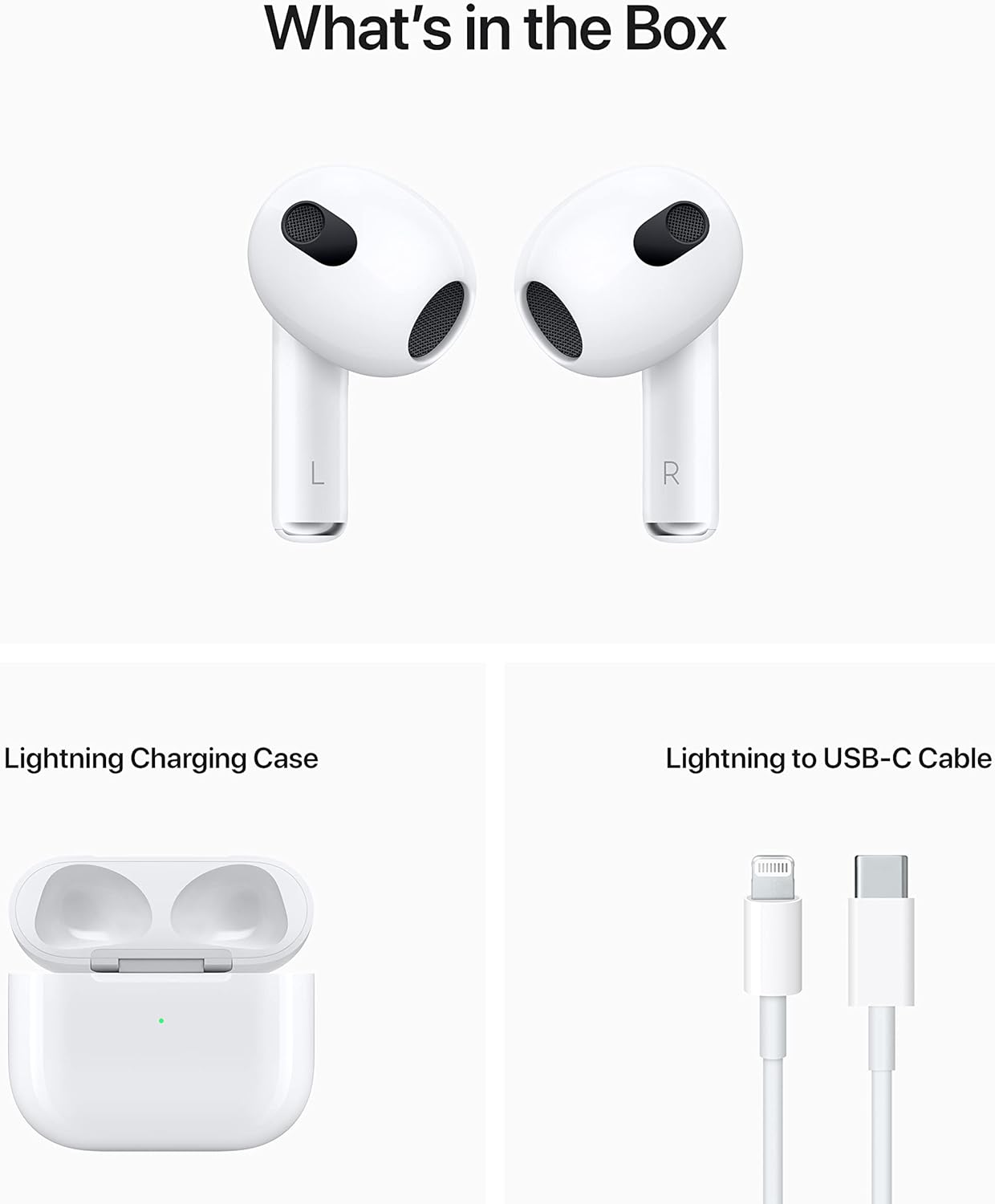 Apple AirPods with Lightning Charging Case (3rd Generation) (Renewed)