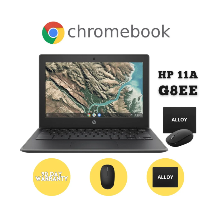 Restored HP 11.6-Inch Chromebook | 4GB RAM 32GB Storage | 2027 Latest Chrome OS |Bundled With: Alloy Wireless Mouse and Mousepad
