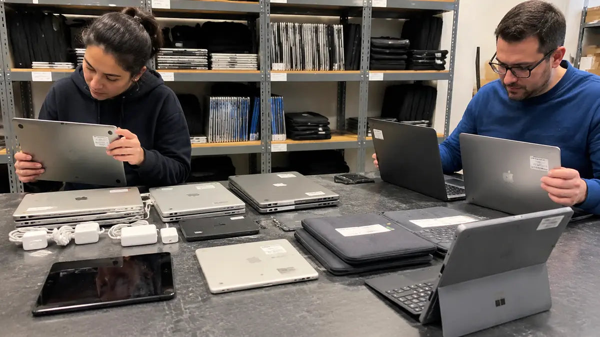 Refurbished business devices organized for sourcing and deployment