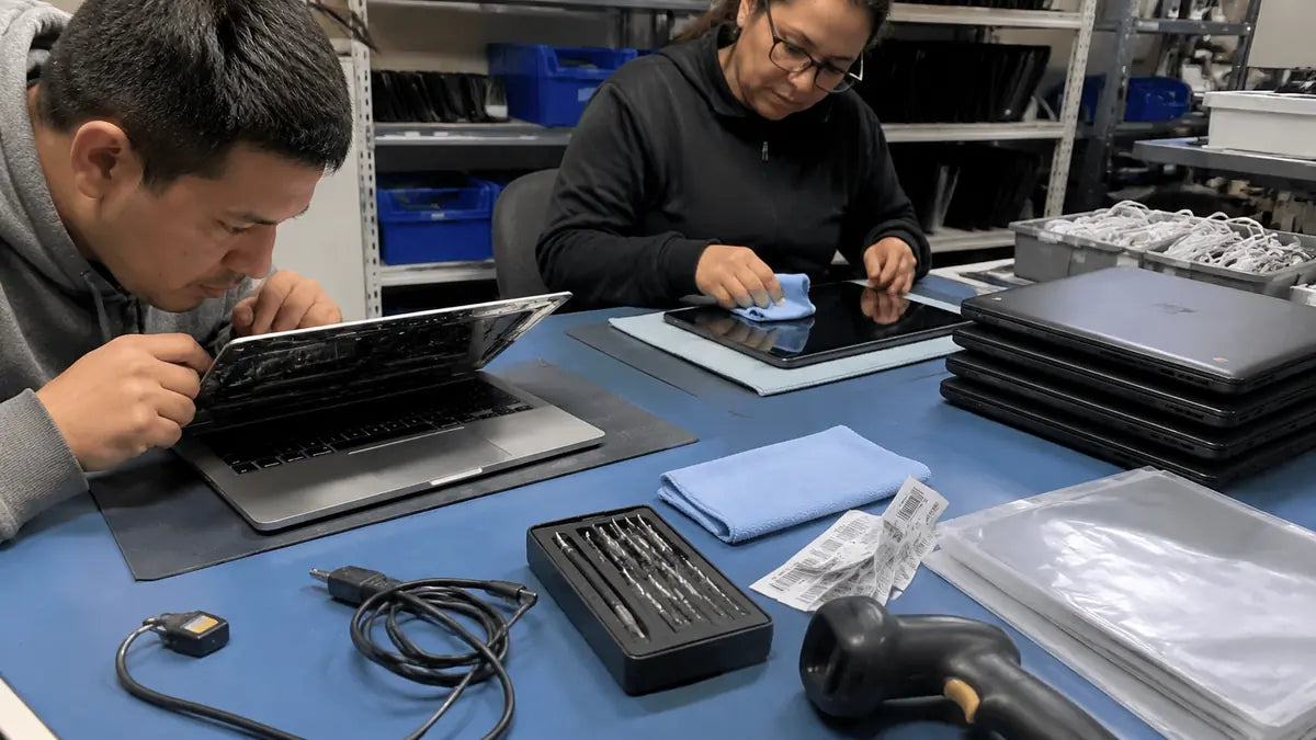 CTI team refurbishing and preparing devices