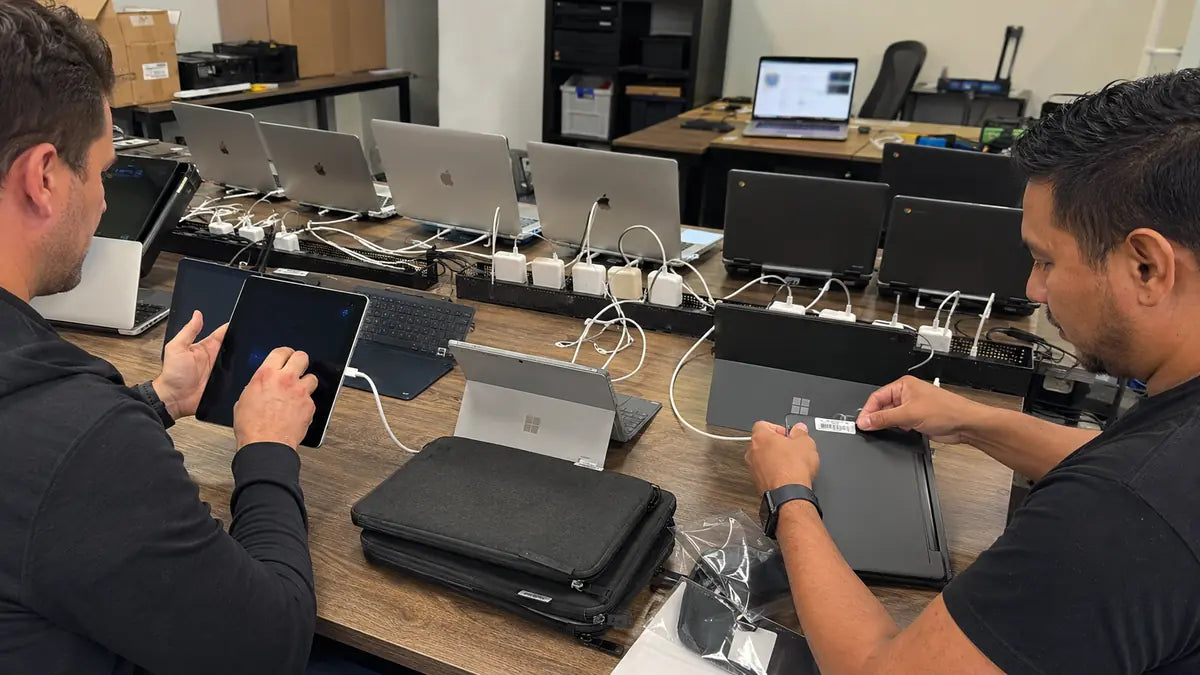 Devices being configured with requested apps and labels